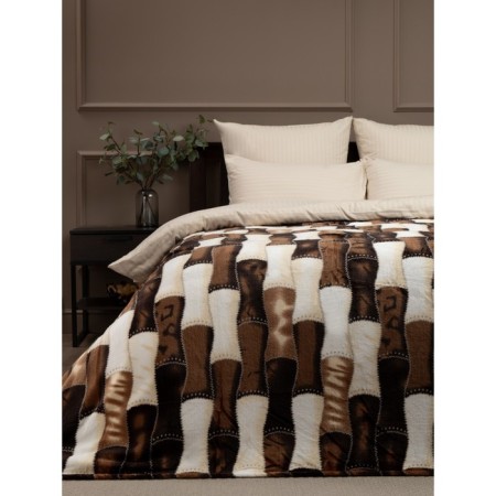 Texrepublic blanket, size 180x200 cm, brown color-3
