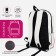 School backpack from lightning textiles, 5 pockets, Fulldorn, gray/pink color