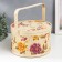 Bamboo box "Garden with peonies" round, with handles 16x26x26 cm