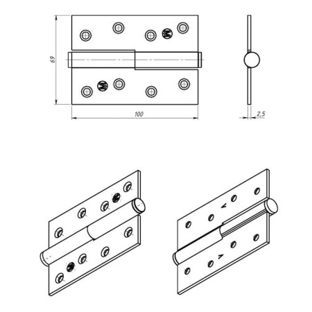 PN1-100 overhead loop, zinc, left, 50 pcs-2