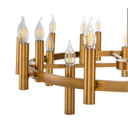 Leonardo 20XE14 rod chandelier 60W, size 90x90x30-95 cm, bronze color-2