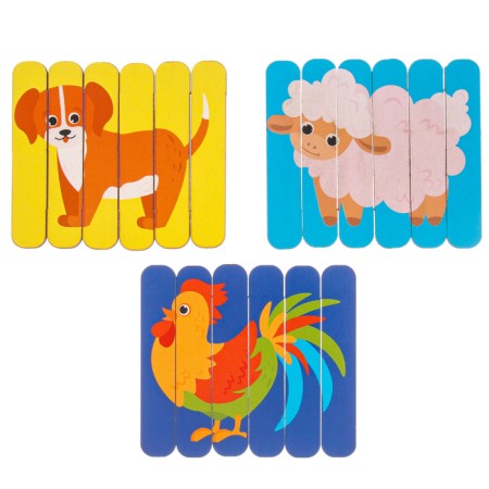 Puzzle. Collect 6 pictures "Farm", bilateral sticks-3