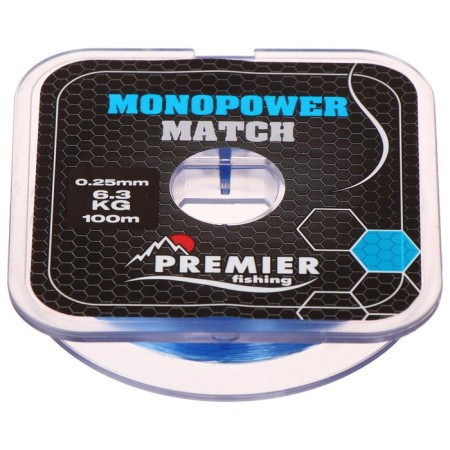 Premier Fishing Monopower Match, diameter 0.25 mm, test 6.3 kg, 100 m, blue