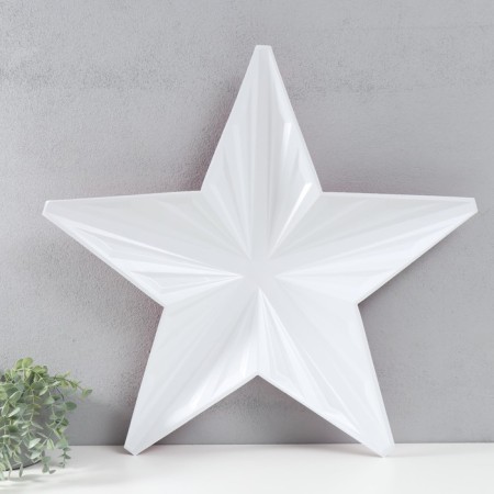 Figure "Star with faces" large red metallic, half, 67.6x64.5 cm-3
