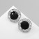 Earrings Assorted "Circle" Sphere, Black Color in silver
