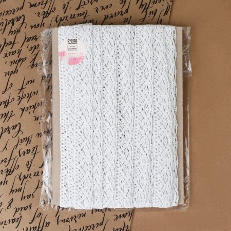Knitted lace, 20 mm × 10 ± 1 m, white color-3