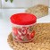 Bank with a screw cover ASTI, 700 ml, with decor, red color