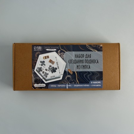 Set for creating a gypsum pan with dried flowers "hexagon"-12