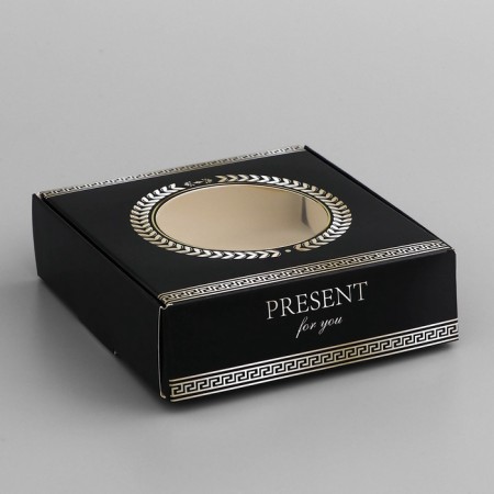 Box Gift team with a window, packaging, "gift for you", 10 x 10 x 3 cm-1