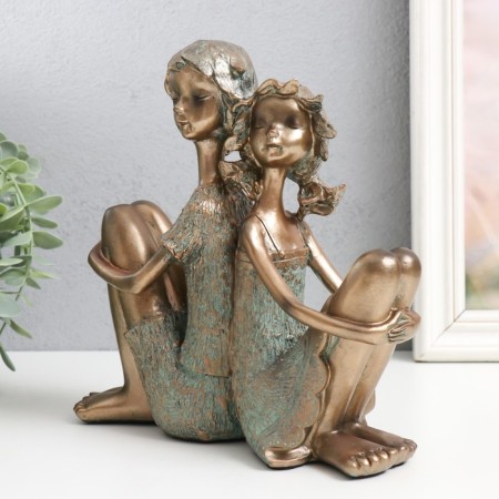 Souvenir Polystone "Children - Friendship" under bronze 21x8x21 cm-3