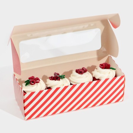 Box for confectionery with the window “Happy New Year!”, 26 x 10 x 8 cm, New Year-2