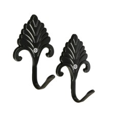 One -rod hook for curtains Cappio KC111, black color, 2 pcs