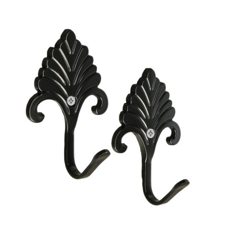 One -rod hook for curtains Cappio KC111, black color, 2 pcs