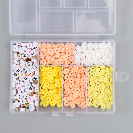 Beads in the casket "yellow" thread 0.8 mm 5 m 12x8.4x2.2 cm-3