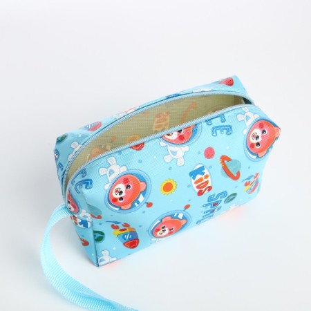 Cosmetic bag with lightning, blue color-2