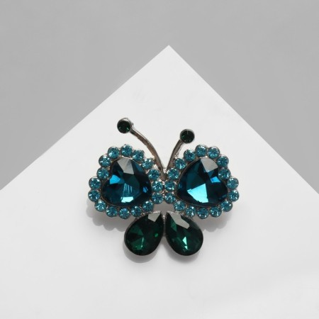 Brooch "Butterfly" baby, the color is blue-green in silver
