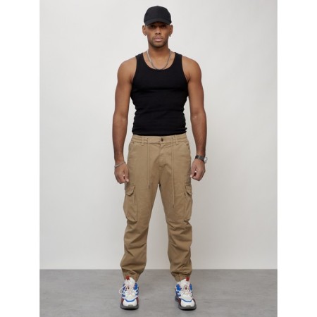 Cargo jeans men, size 50-52, beige color-8