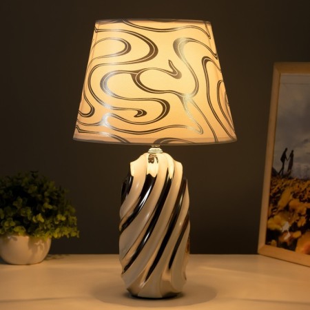 Dominica table lamp E14 40W white silver 22.5x22.5x40cm Risalux-1