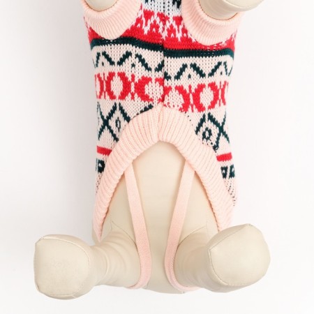 Sweater knitted with ornaments, size L (DS 26, OG 32-42, Osh 22-32 cm), beige-4