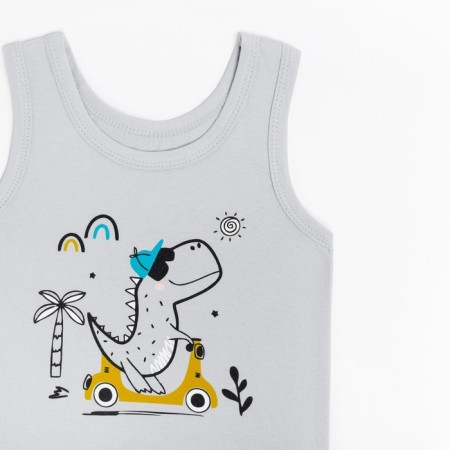 A set for a boy (T -shirt, panties), gray/dino color, height 92 cm-1