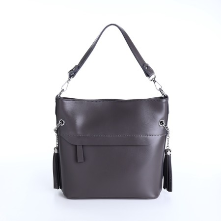 Luggage bag on lightning, 2 outer pockets, long belt, gray color-7