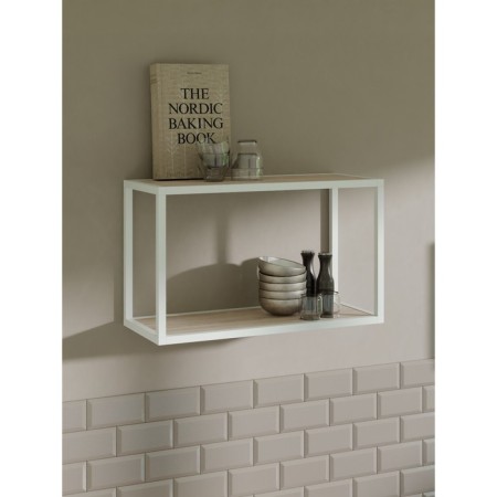 Hinged shelf 600, 600x250x360, white muar/oak sonom