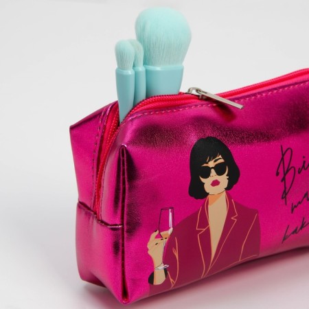 Cosmetic bag "everything will be the way I want", artificial leather, size 18x10 cm-1