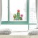 Interior plastic sticker "Blooming cacti" 30x30 cm
