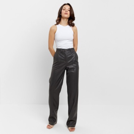 Women's pants (eco -leather) minku: eco leather graphite color, size 48-4