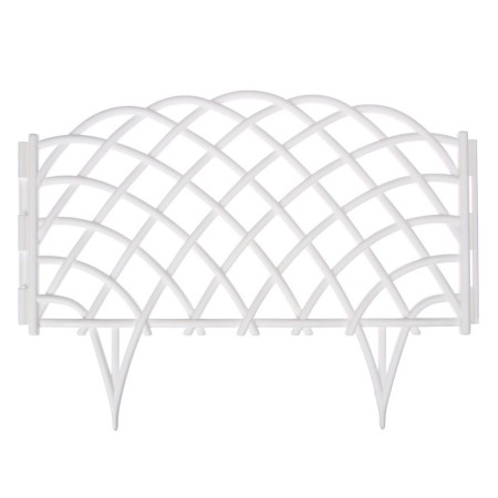 Decorative fence, 34 × 270 cm, 6 sections, plastic, white, “diadem”-7