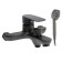 Bath mixer Zein Z3853, single -leaf, shower set, watering can 5 modes, graphite