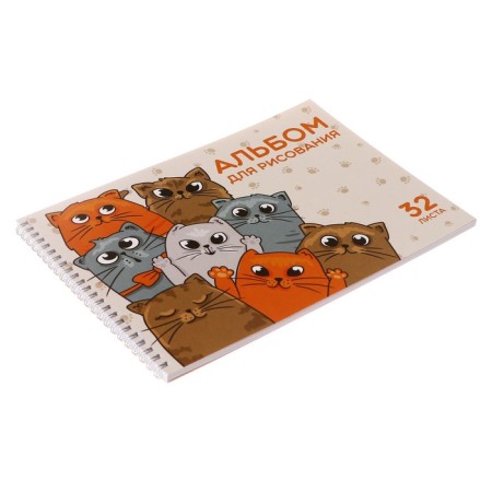 Album for drawing A4, 32 sheets on the crest "Coat", covered Cardboard, OFSET block 100 g/m²-1