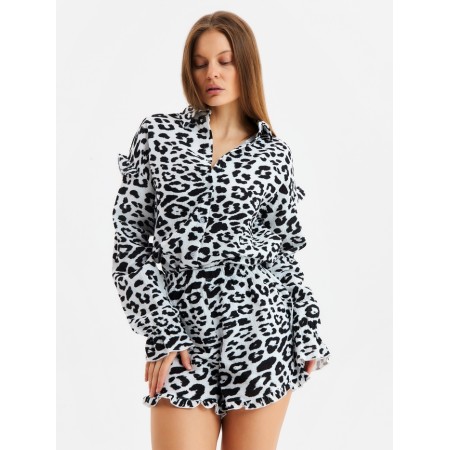 Female set (shirt, shorts) KAFTAN "Muslin: Leopard" p. 44-46-1