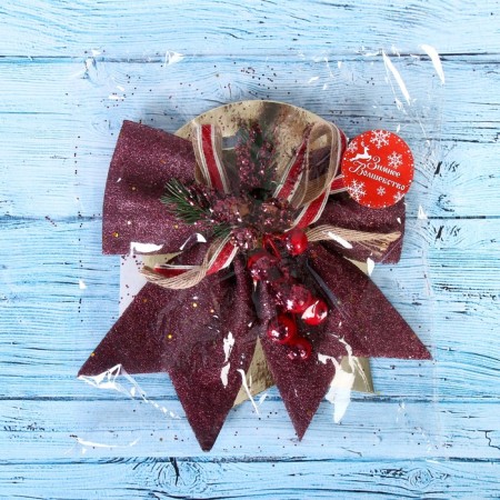 Christmas tree decoration "Balt - cones, berries" 21x18 cm, burgundy-1