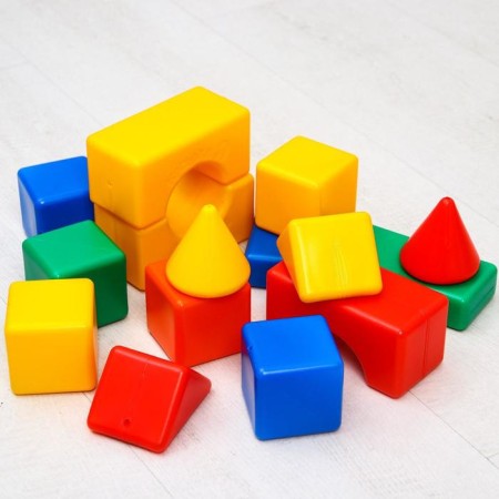 A set of colored cubes "Krosh and Hedgehog", 60 elements, mixeri, cube 6 x 6 cm-1