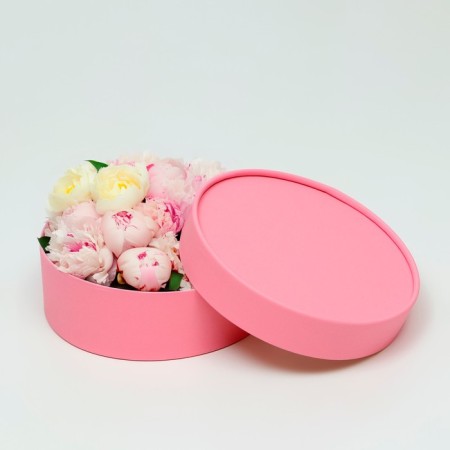 Box - tube 2 in 1, low with a dull lid "Pink", 21 x 7 - 18 x 6 cm-2