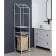 Rabberry with a basket for linen and crossbars, 2 tier, white color, 38x35x160 cm