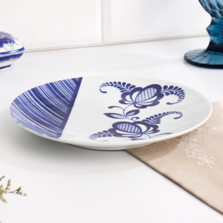 Plate "Romance Flower", D-200mm, Neo Gzhel-1