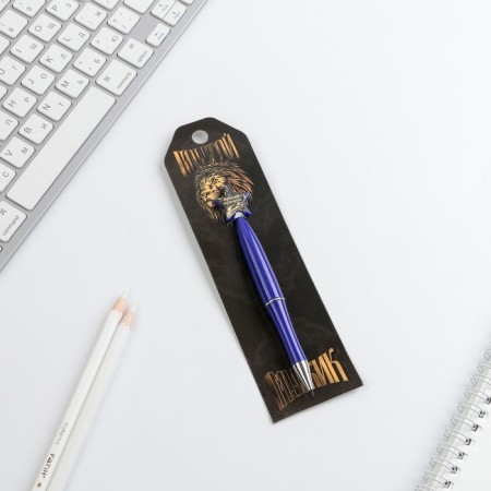 Handle Blue Blue Paste "Cool Man", plastic, with a star on the backing substrate-1