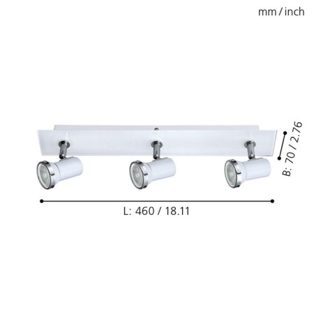 Tamara 3x3.3W GU10 IP44 lamp white, chrome-1