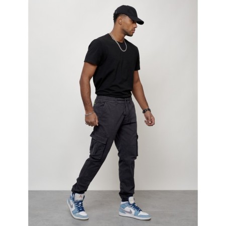 Cargo jeans men, size 54, dark gray color-2