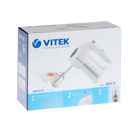 Mixer Vitek VT-1495, manual, 400 watts, 5 speeds, white-6