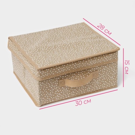 Storage box "Points", 30 × 28 × 15 cm, beige color-2