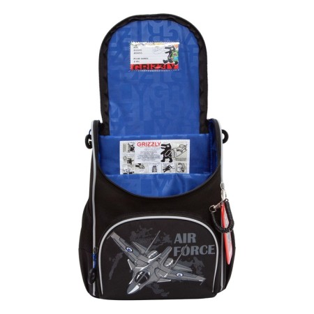 School standard, 33 x 25 x 13 cm, Grizzly, + bag for shoes, black-2