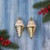 Jewelry decoration "Ice Cream Horn" (set 2 pcs) 11x5 cm, gold