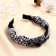 Hair cap "Amata" Ornament, 3 cm, black and white