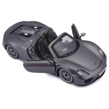 BBURAGO Porsche 918 SPYDER, DIE-CAST, 1:24, opening doors, gray gray.-6