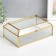 Casket glass with a metal frame "Squares" gold 8.5x16x24 cm