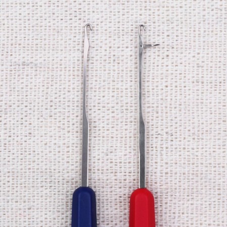Club-crook set and for raising loops, 2 pcs, blue/red color-1