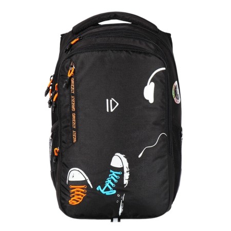 Youth backpack 42 x 31 x 22 cm, Grizzly, ergonomic back, laptop department, black/orange-2